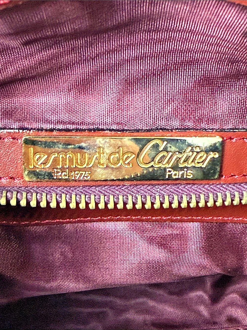 Cartier Must de Cartier Bordeaux Leather Boston Bag - Picture 4 of 16